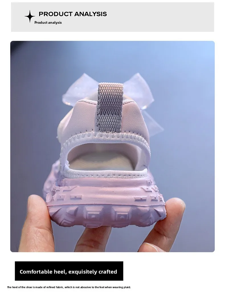 Sweet Pearl Bowknot Decoration Sneakers Girl 2026 Autumn Breathable Mesh Hollow Out Sports Shoes Soft Thick Bottom Running Shoes