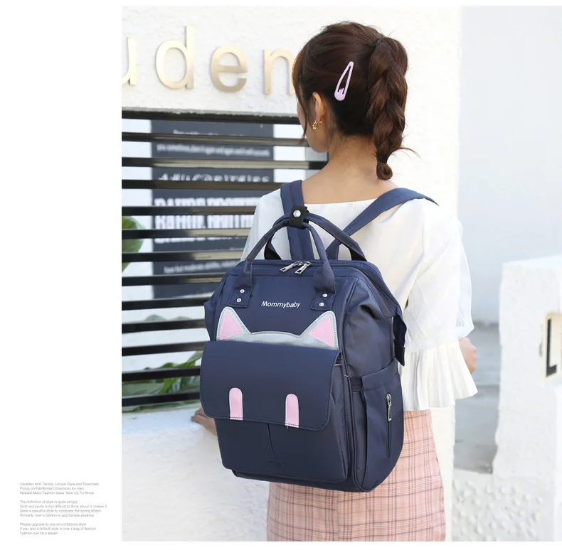 Mommy Mother and Baby Backpack Outing Student Bag New Fashion Portable Shoulder Large Capacity Multi-functional Shoulder