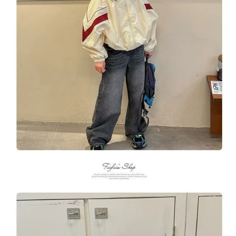UNITIM Autumn 4-14Yrs Kids Girls Jackets Loose Casual Zipper Junior Girls Outerwear Coats Contrast Young Teens Girls Sports Coat