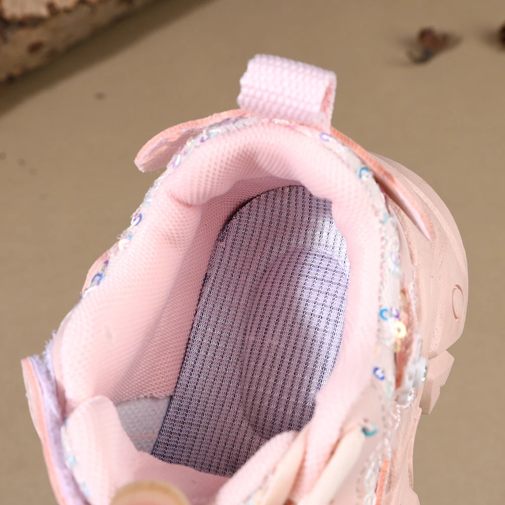 Children Shoes 2025 New Spring Toddler Girls Sport Shoes Bling Soft Sole Breathable Outdoor Tennis Fashion Kids Sneakers