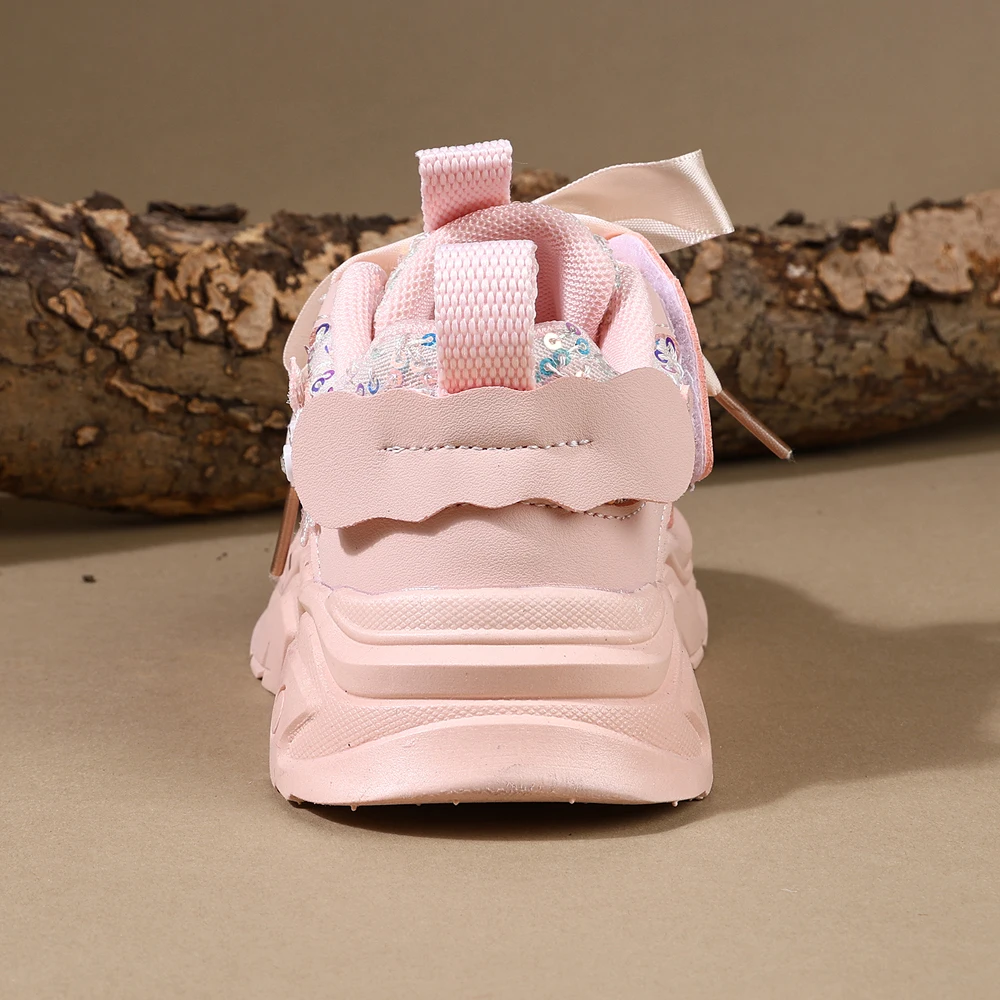 Children Shoes 2025 New Spring Toddler Girls Sport Shoes Bling Soft Sole Breathable Outdoor Tennis Fashion Kids Sneakers