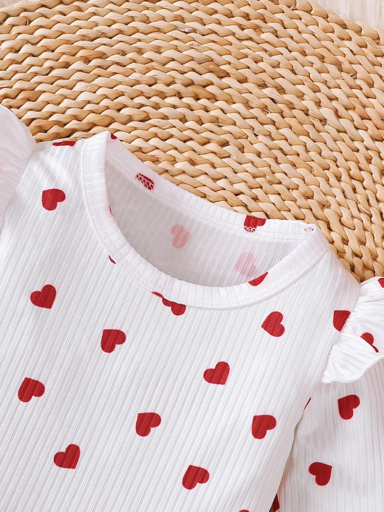 0-18 Months Baby Girl Clothing Outfit 3Pcs Bodysuit Heart Print Long Sleeve Jumpsuit Headband Newborn Baby Autumn Clothes Set