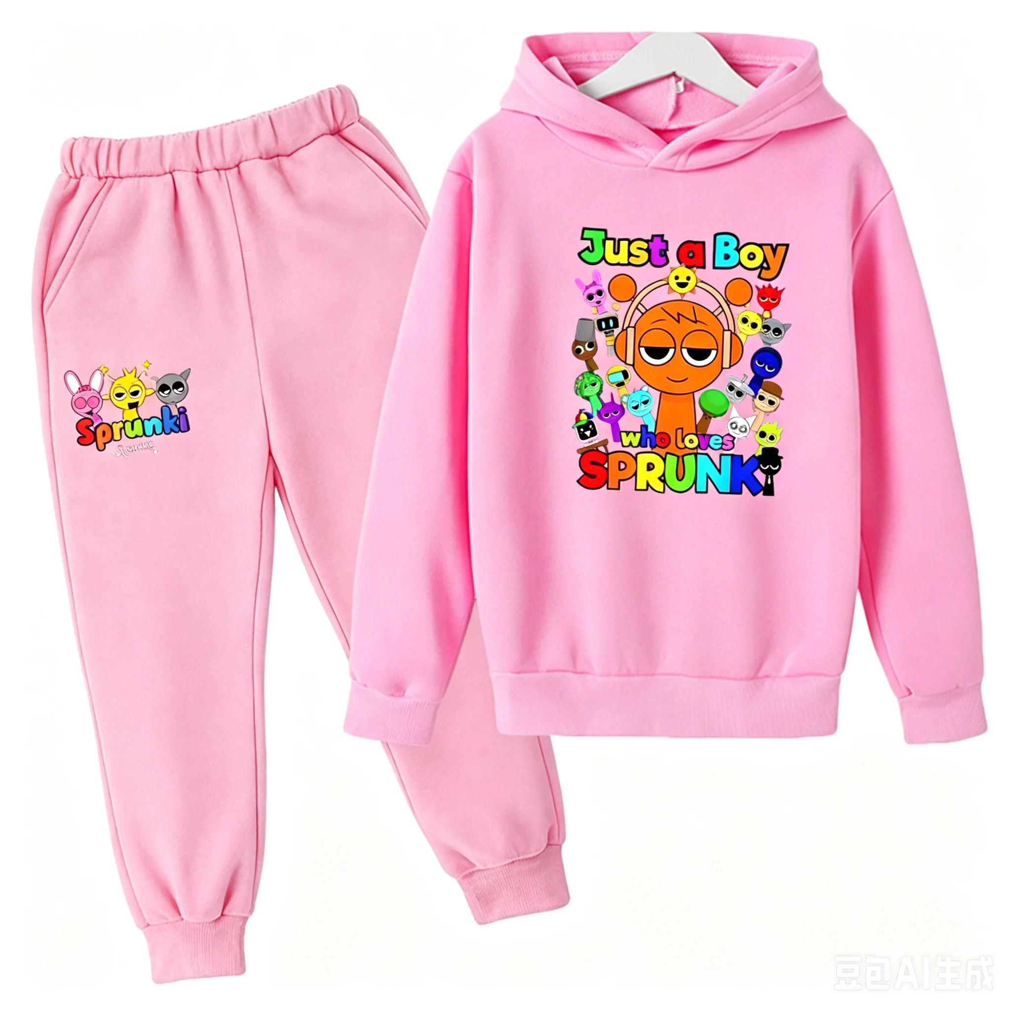 Sprunki Kids Clothes Hoodie+pants Age 2-12 Boy Girl Incredibox Anime Figures Sweatshirt Spring Autumn Pullover for Children Sets