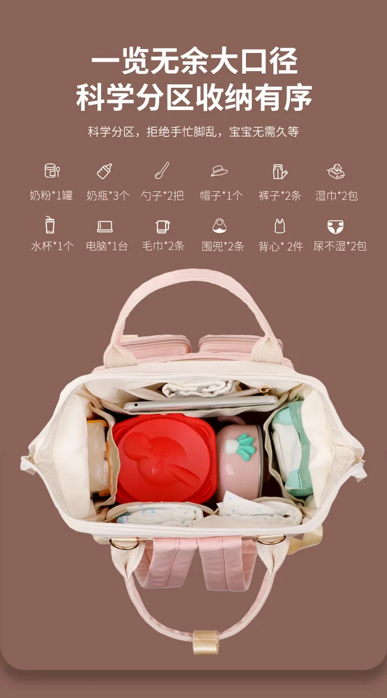 Multifunctional Large-capacity Mommy Bags for Outings Travel Backpack Waterproof Portable Mother and Baby Bag Women's Backpack