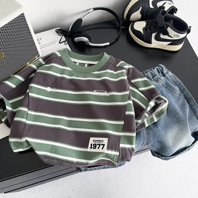 Summer Infant Boys Clothing For Children Casual Striped T-Shirt Shorts 2Pcs/Set Toddler Baby Girl Clothes Costume Kids Tracksuit