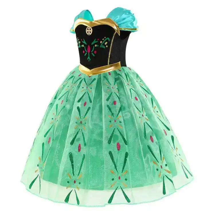 Little Girls Snow Queen Elsa Princess Dress Kids Cosplay Gown Costume Halloween Birthday Party Outfit 2‑10Yrs