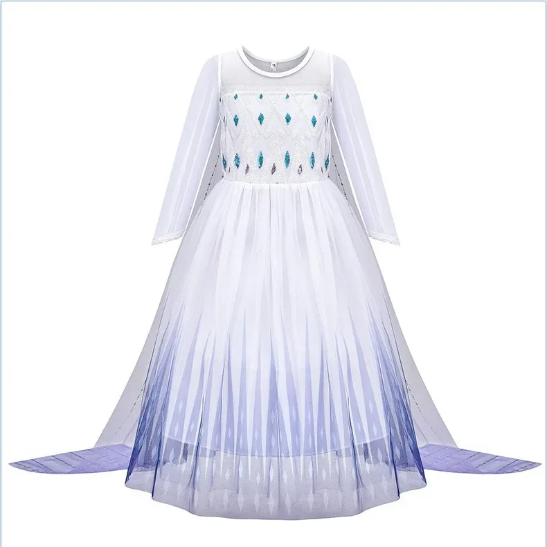 Little Girls Snow Queen Elsa Princess Dress Kids Cosplay Gown Costume Halloween Birthday Party Outfit 2‑10Yrs