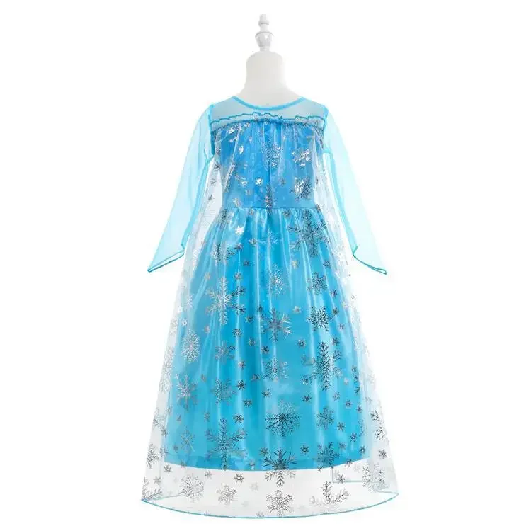 Little Girls Snow Queen Elsa Princess Dress Kids Cosplay Gown Costume Halloween Birthday Party Outfit 2‑10Yrs