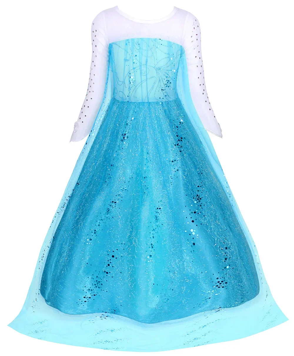 Little Girls Snow Queen Elsa Princess Dress Kids Cosplay Gown Costume Halloween Birthday Party Outfit 2‑10Yrs
