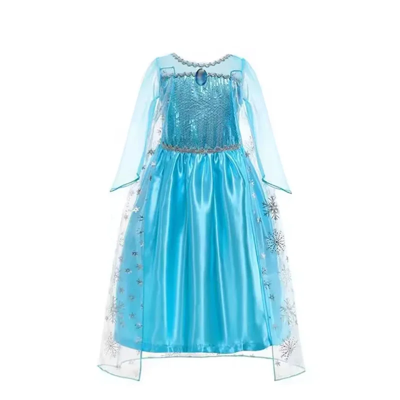 Little Girls Snow Queen Elsa Princess Dress Kids Cosplay Gown Costume Halloween Birthday Party Outfit 2‑10Yrs