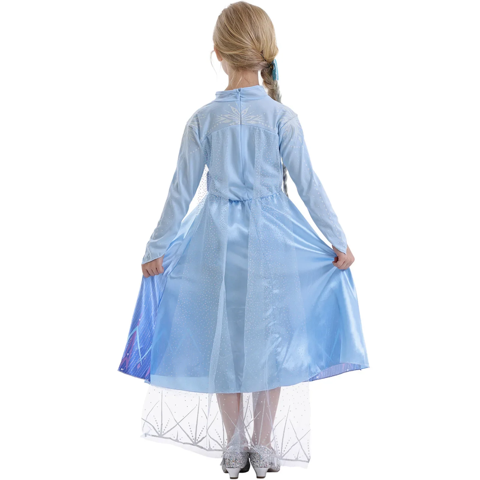 Little Girls Snow Queen Elsa Princess Dress Kids Cosplay Gown Costume Halloween Birthday Party Outfit 2‑10Yrs
