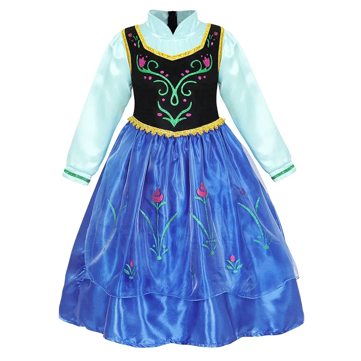 Little Girls Snow Queen Elsa Princess Dress Kids Cosplay Gown Costume Halloween Birthday Party Outfit 2‑10Yrs
