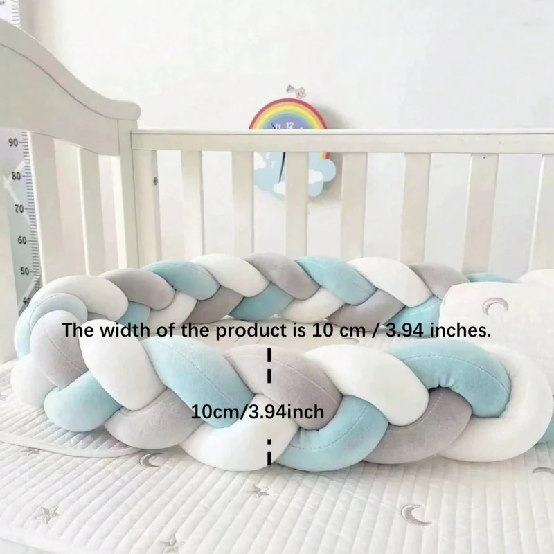 1M/2M/3M/4M Baby Crib Bumper Protector Bed Braid Knot Cushion for Infant Kids Shares Toddler Baby Bed Bumpers in Crib Newborn