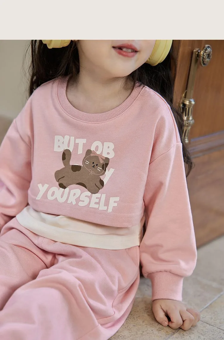 Spring Autumn New Style Children's Clothing Sets Baby Girls O Neck Sweatshirt Pants Two Piece Set Kids Breathable Thin Tracksuit