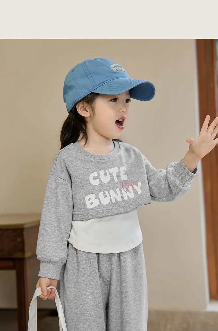 Spring Autumn New Style Children's Clothing Sets Baby Girls O Neck Sweatshirt Pants Two Piece Set Kids Breathable Thin Tracksuit