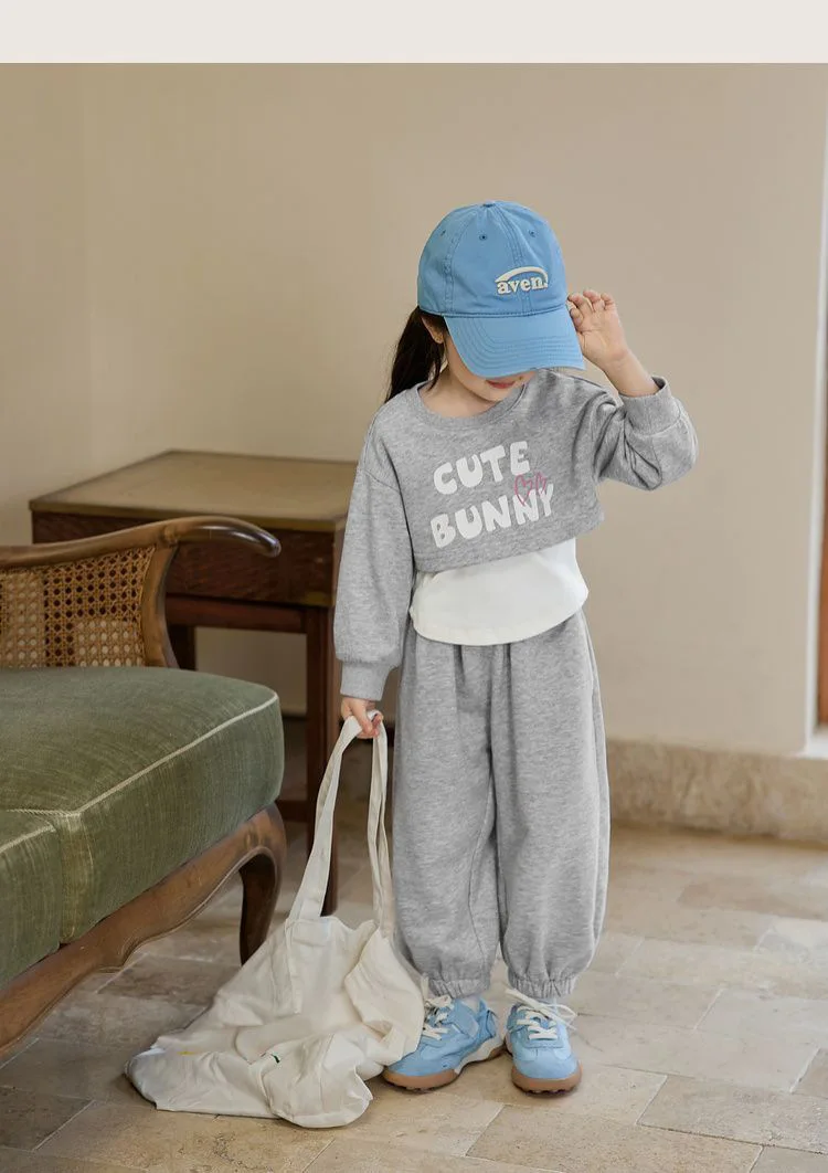 Spring Autumn New Style Children's Clothing Sets Baby Girls O Neck Sweatshirt Pants Two Piece Set Kids Breathable Thin Tracksuit