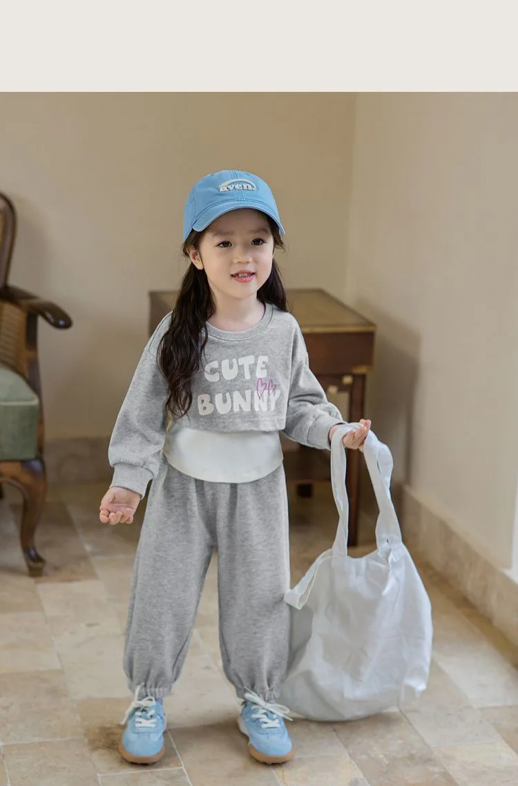 Spring Autumn New Style Children's Clothing Sets Baby Girls O Neck Sweatshirt Pants Two Piece Set Kids Breathable Thin Tracksuit