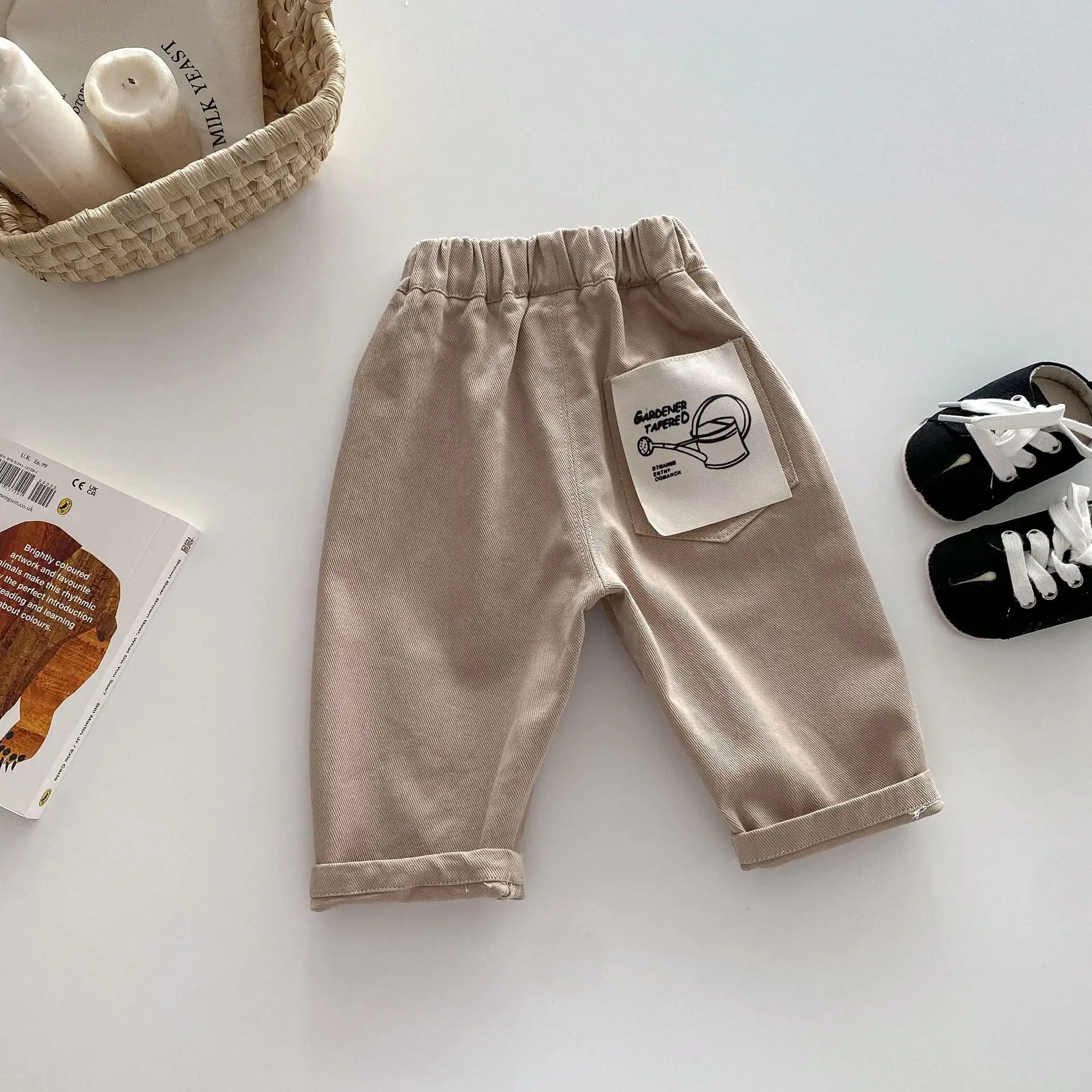 0-5Y Spring Autumn Kid's Pants Korean Style Kids Jeans Solid and Stripe Boys Girls Denim Pants Children Trousers