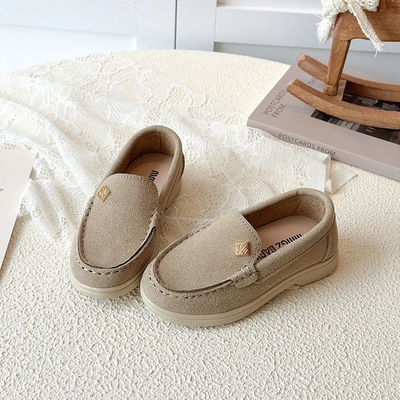 Spring Boy's Loafers Sewing Slip-on Handsome Daily Kid's Flat Shoe Solid Colors Anti-slip Fashion Comfy Children Shoes 7-12Y