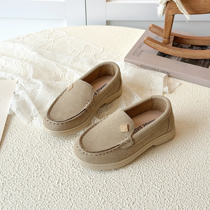 Spring Boy's Loafers Sewing Slip-on Handsome Daily Kid's Flat Shoe Solid Colors Anti-slip Fashion Comfy Children Shoes 7-12Y