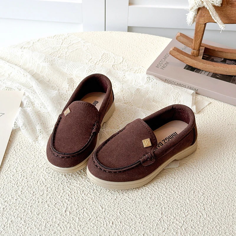 Spring Boy's Loafers Sewing Slip-on Handsome Daily Kid's Flat Shoe Solid Colors Anti-slip Fashion Comfy Children Shoes 7-12Y