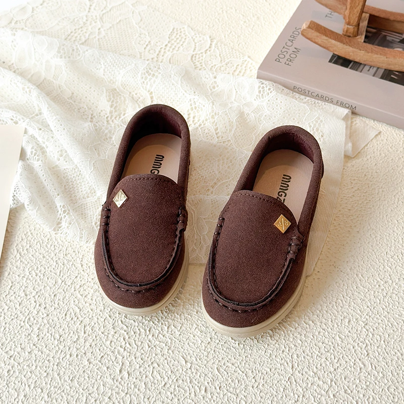 Spring Boy's Loafers Sewing Slip-on Handsome Daily Kid's Flat Shoe Solid Colors Anti-slip Fashion Comfy Children Shoes 7-12Y