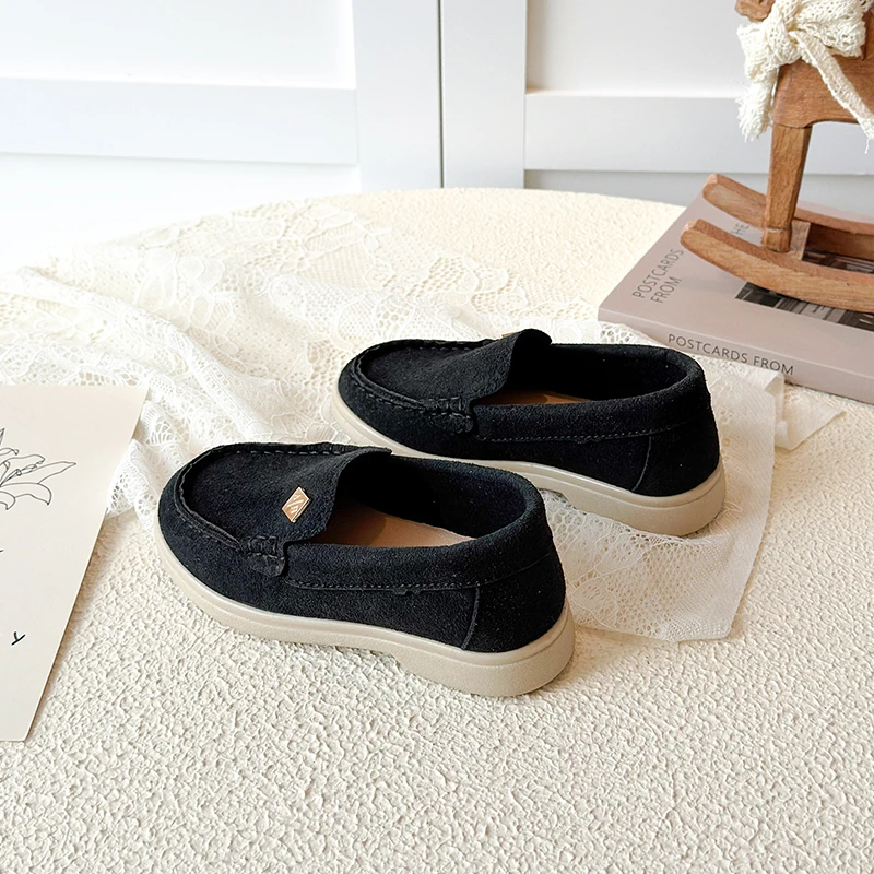 Spring Boy's Loafers Sewing Slip-on Handsome Daily Kid's Flat Shoe Solid Colors Anti-slip Fashion Comfy Children Shoes 7-12Y