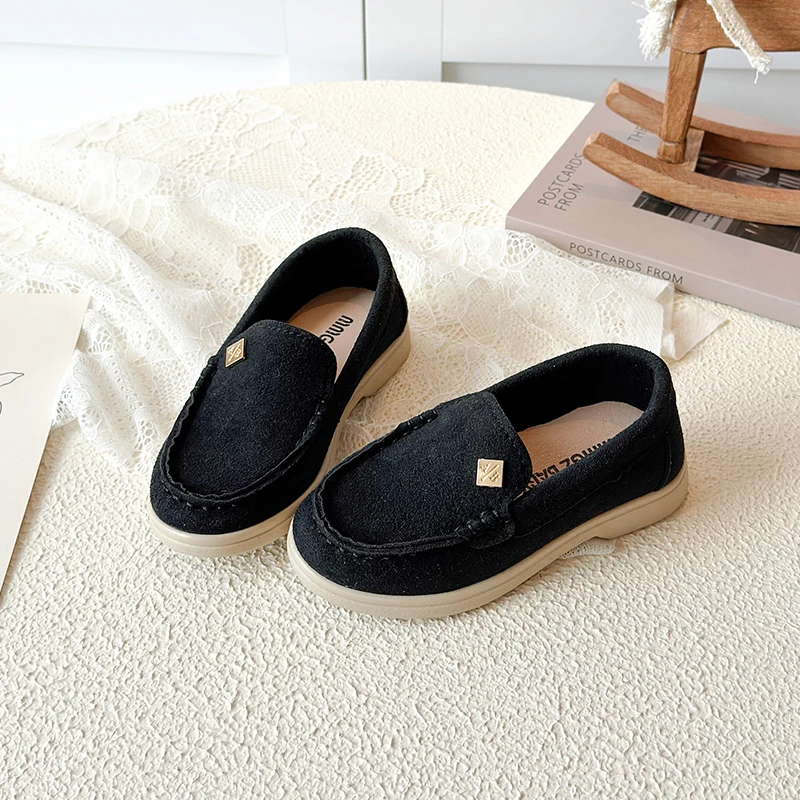 Spring Boy's Loafers Sewing Slip-on Handsome Daily Kid's Flat Shoe Solid Colors Anti-slip Fashion Comfy Children Shoes 7-12Y