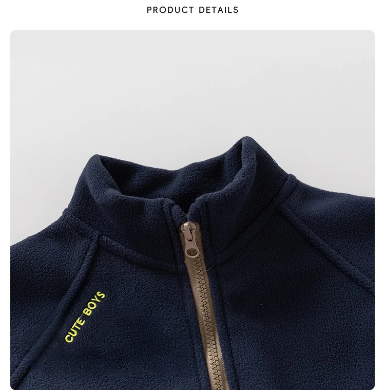 Ircomll New Children Boys Polar Fleece Jacket Autumn Winter Kids Coat Causal Toddler Stand Collar Zipper Outwear Boys Clothing