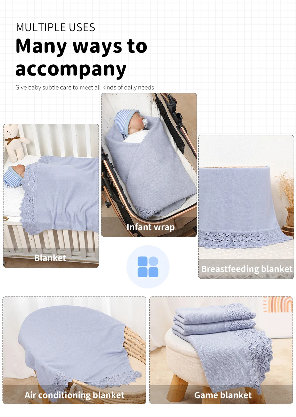 90*70cm Knitted Newborn Boys & Girls Blankets Super Soft Infant Swaddle Wraps Receiving Quilts for Stroller Bedding Cotton Stuff