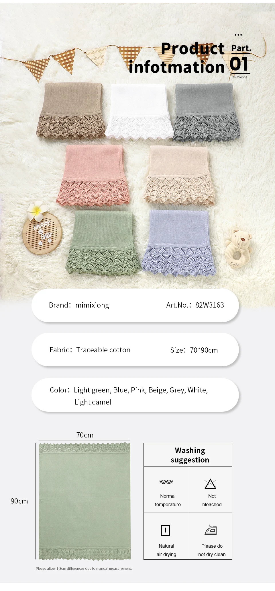 90*70cm Knitted Newborn Boys & Girls Blankets Super Soft Infant Swaddle Wraps Receiving Quilts for Stroller Bedding Cotton Stuff