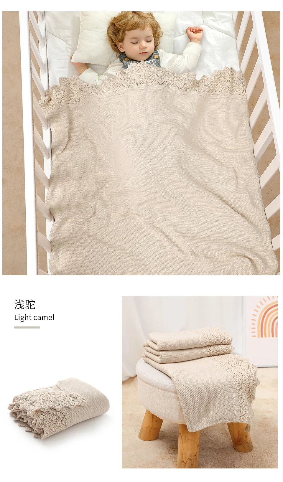 90*70cm Knitted Newborn Boys & Girls Blankets Super Soft Infant Swaddle Wraps Receiving Quilts for Stroller Bedding Cotton Stuff