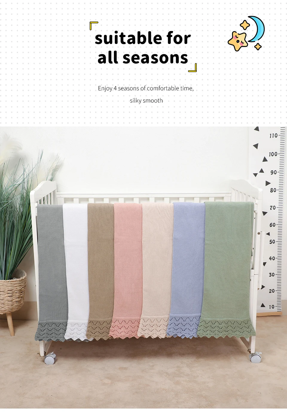 90*70cm Knitted Newborn Boys & Girls Blankets Super Soft Infant Swaddle Wraps Receiving Quilts for Stroller Bedding Cotton Stuff