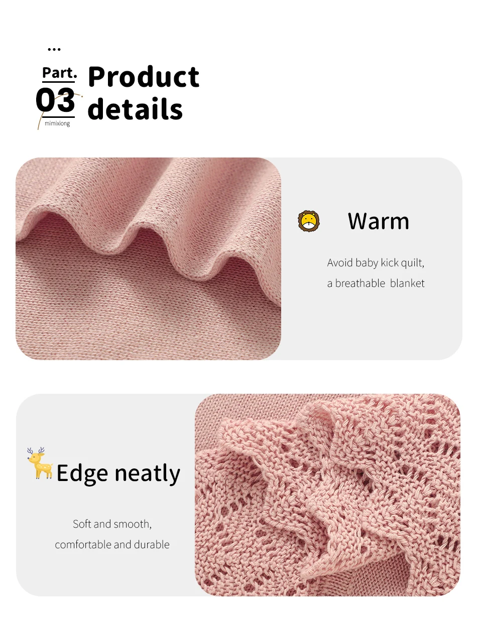 90*70cm Knitted Newborn Boys & Girls Blankets Super Soft Infant Swaddle Wraps Receiving Quilts for Stroller Bedding Cotton Stuff