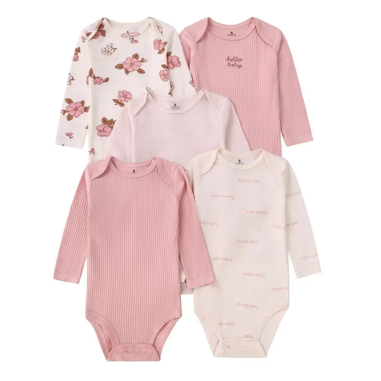 Unisex 4-5Pieces Newborn Bodysuits Cotton Baby Girl Clothes Summer Baby Boy Clothes Cartoon Printed Infant Bebe Clothes 6-24M