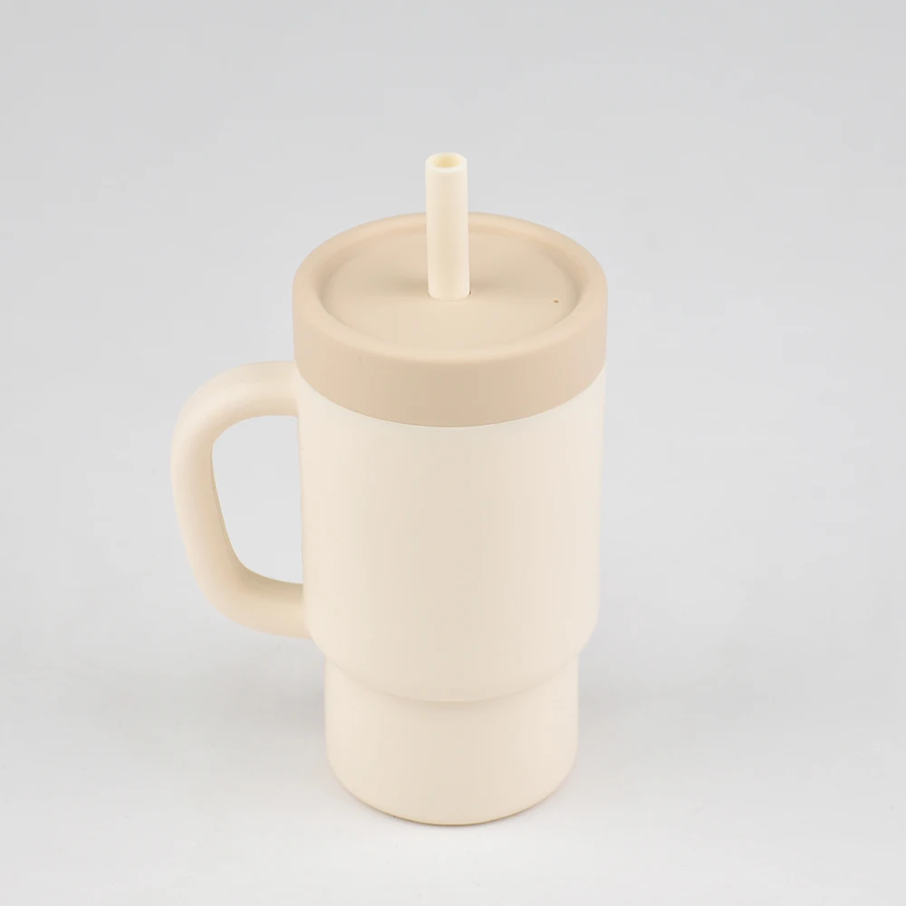 300ml 1PC Colorblock Sports Water Bottle, Fashion Sport Shape Cup, Stainless Steel Inner Cup With Soft Silicone Straw Portable