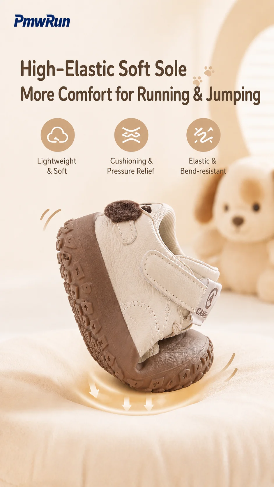 Cute Sport Shoes For Children PU Leather Waterproof Boy's Girl's Running Footwear Ergonomics Toddler Kid's Sneakers Casual Shoes