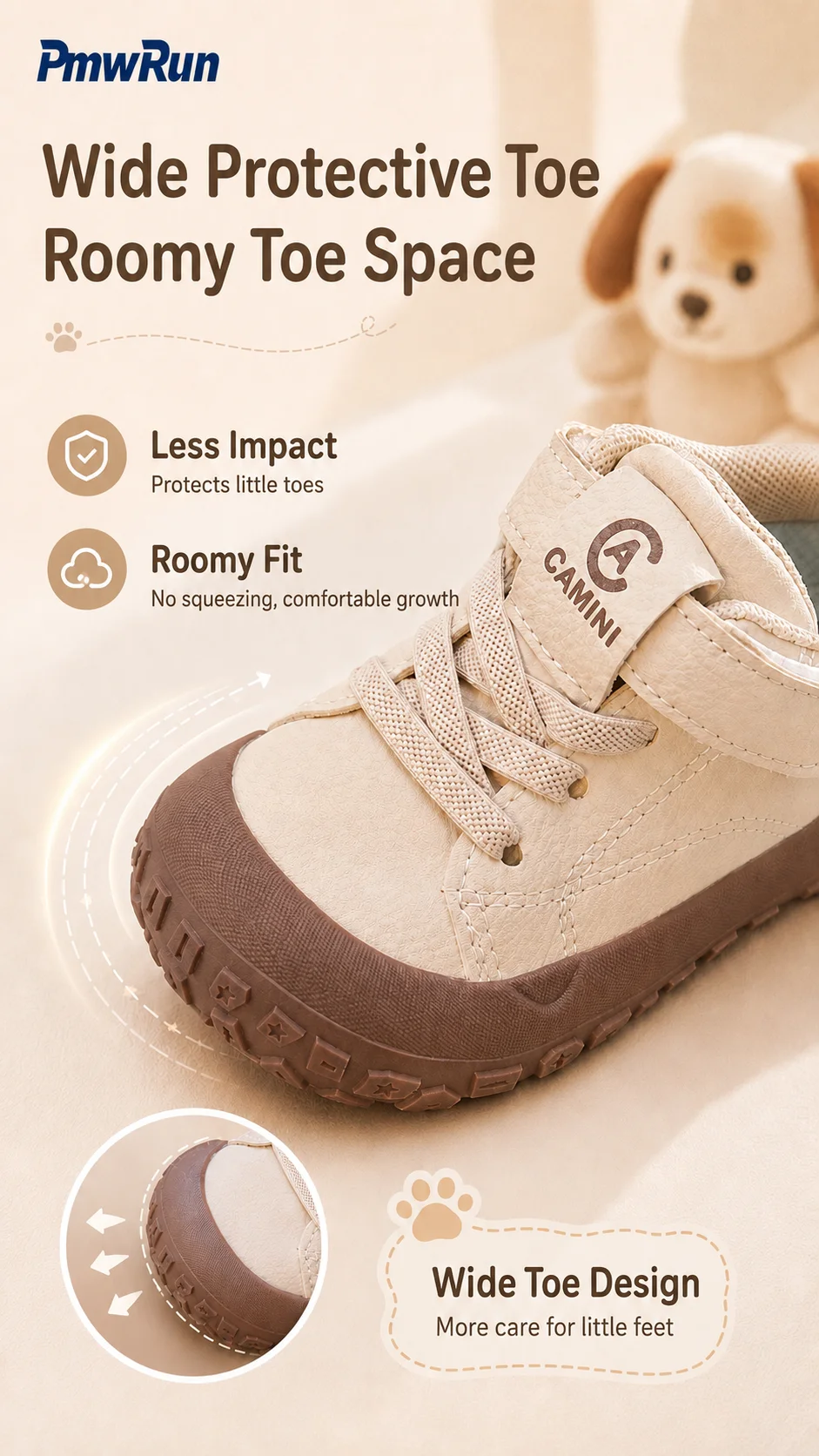 Cute Sport Shoes For Children PU Leather Waterproof Boy's Girl's Running Footwear Ergonomics Toddler Kid's Sneakers Casual Shoes