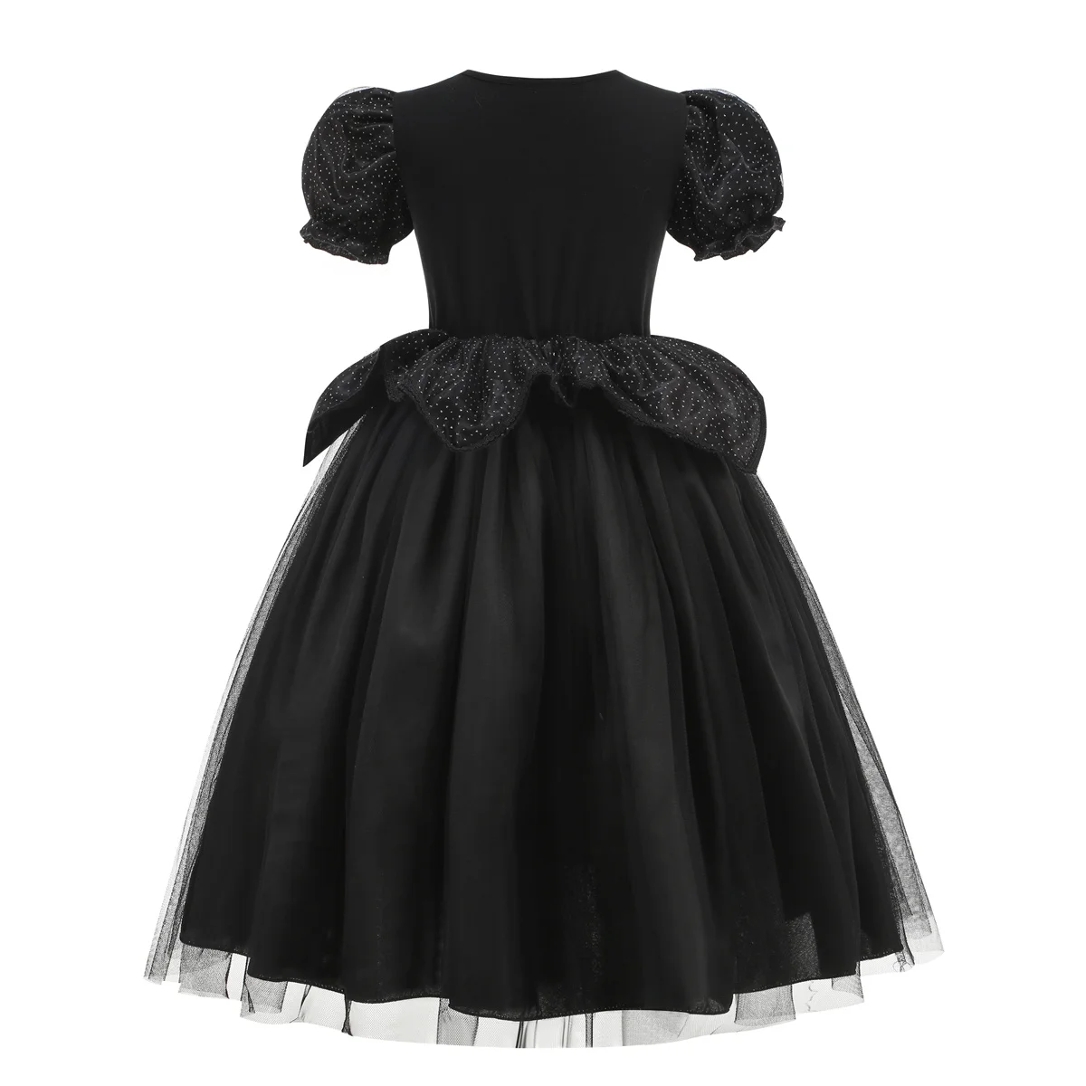 Kids Maleficent Costume Set Girls Evil Queen Outfit Deluxe Black Tulle Dress with Accessories for Carnival Party Role Play