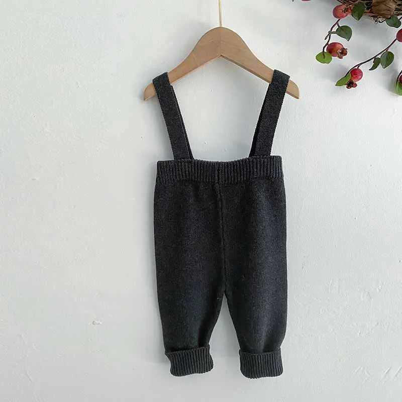 Ins Autumn Spring Baby Knitted Strap Overall Sweater Pants 0-2Y Cotton Baby Girls and Boys One Piece Wool PP Pants