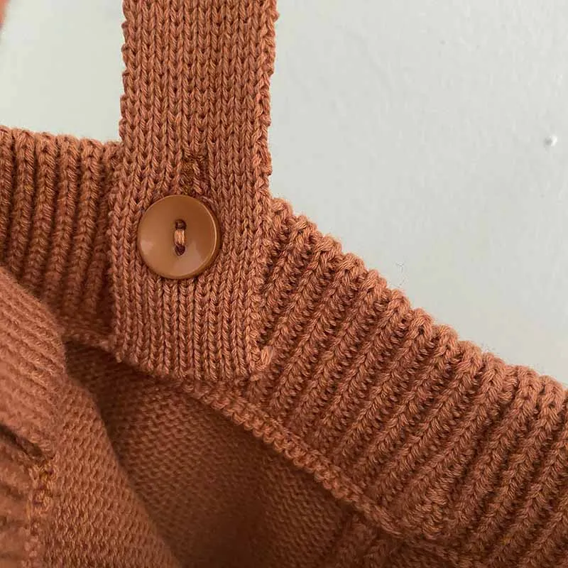 Ins Autumn Spring Baby Knitted Strap Overall Sweater Pants 0-2Y Cotton Baby Girls and Boys One Piece Wool PP Pants