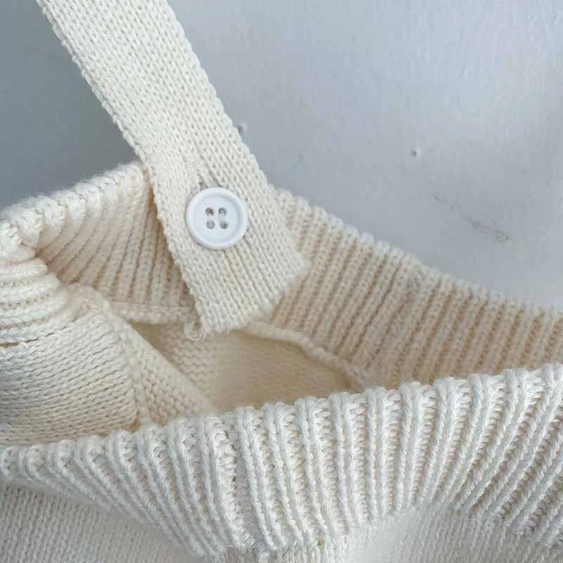 Ins Autumn Spring Baby Knitted Strap Overall Sweater Pants 0-2Y Cotton Baby Girls and Boys One Piece Wool PP Pants