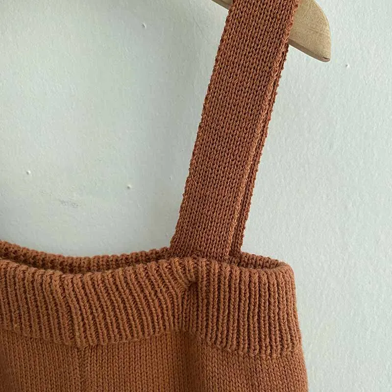 Ins Autumn Spring Baby Knitted Strap Overall Sweater Pants 0-2Y Cotton Baby Girls and Boys One Piece Wool PP Pants