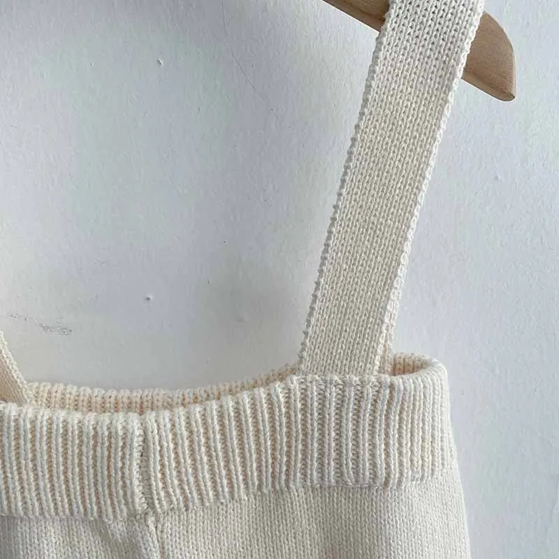 Ins Autumn Spring Baby Knitted Strap Overall Sweater Pants 0-2Y Cotton Baby Girls and Boys One Piece Wool PP Pants