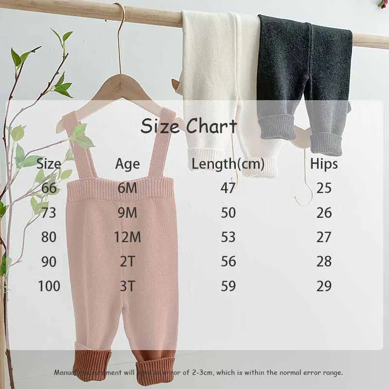 Ins Autumn Spring Baby Knitted Strap Overall Sweater Pants 0-2Y Cotton Baby Girls and Boys One Piece Wool PP Pants