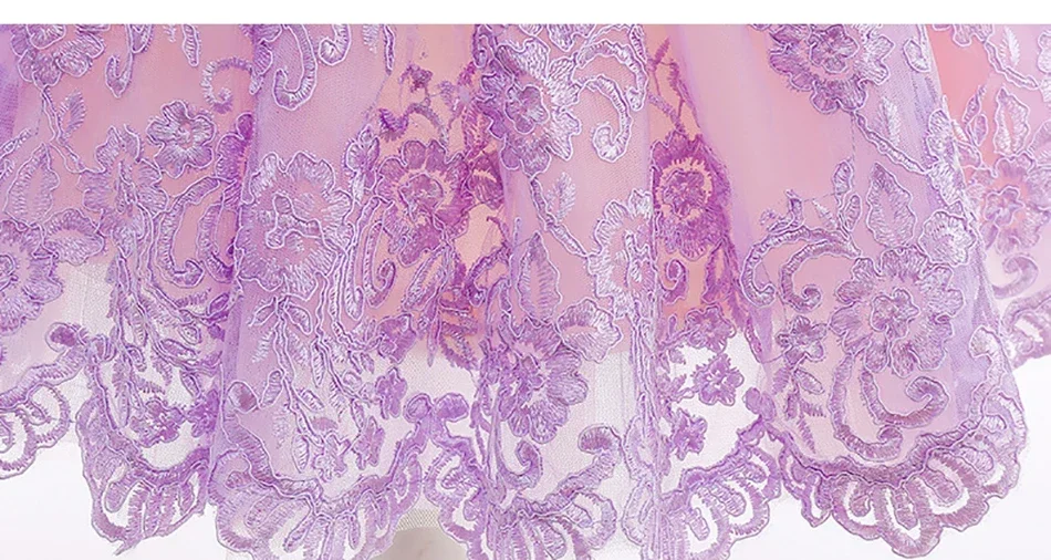 Girls New Fancy Girl Embroidered Flower Rapunzel Princess Party Dress Christmas Baby Girls Sofia Puff Sleeve Infants Ball Gowns