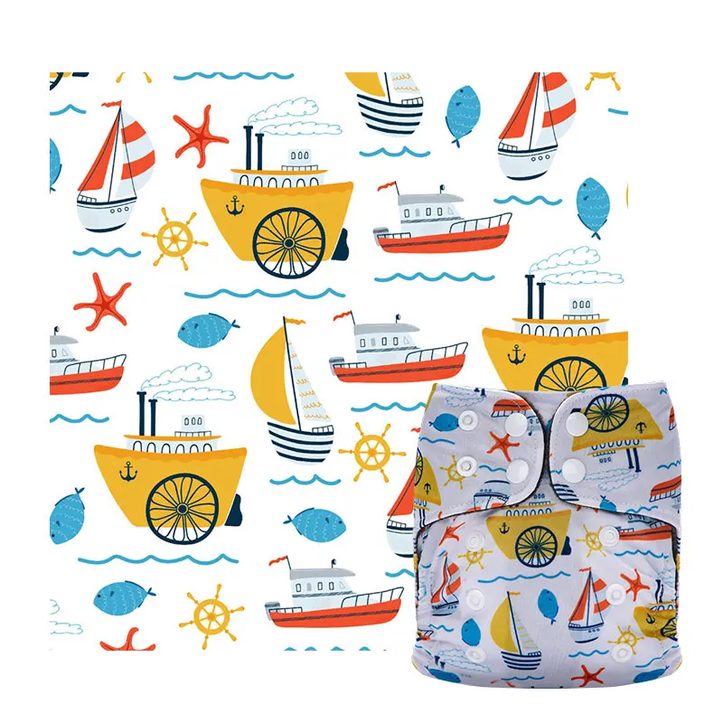 1Mx1.5M Pul Fabric Waterproof Washable TPU Handmade Polyester Fabric By The Meter Fashion DIY Cloth Diaper Material for Kids