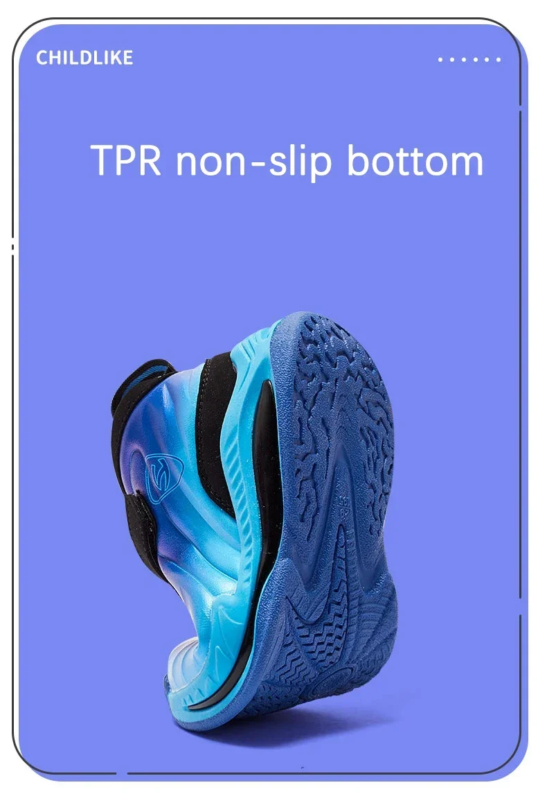 Trend Cool Kids Shoes Leather Lightweight Breathable Boy Girl Sneakers Basketball Shoes Non-slip Children Outdoor Running Shoes