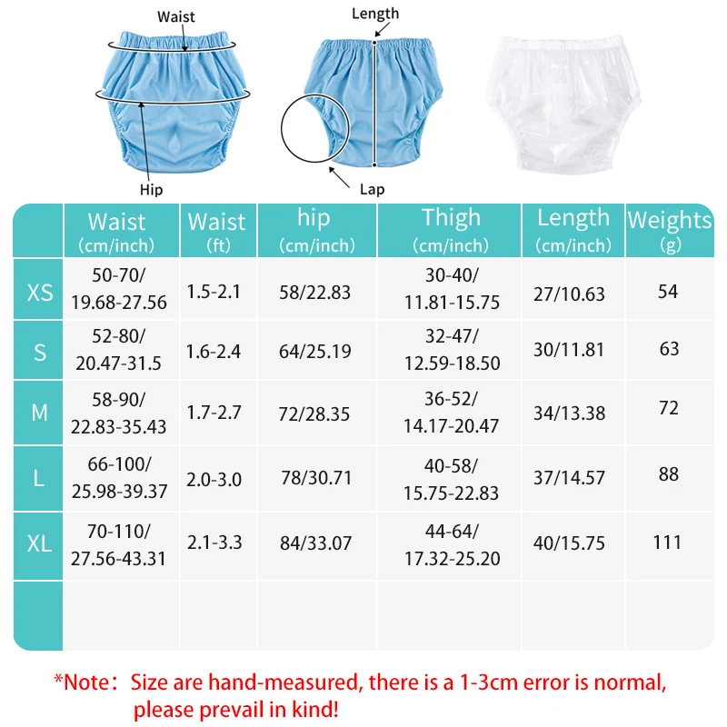 2pcs Reusable Adult Cloth Diaper Cover Pull-On-Cover Incontinence Pants Waterproof Protection to GO ON TOP with Diapers & Briefs