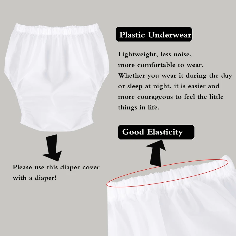 2pcs Reusable Adult Cloth Diaper Cover Pull-On-Cover Incontinence Pants Waterproof Protection to GO ON TOP with Diapers & Briefs